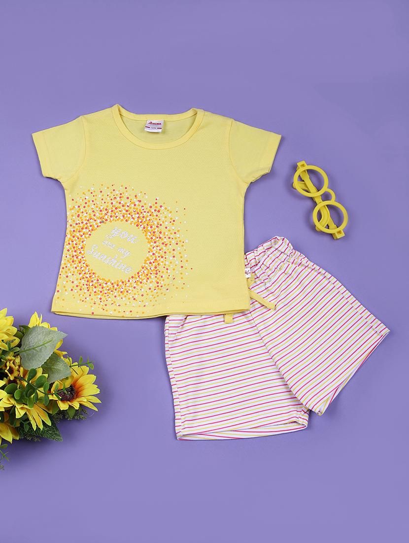 girls printed top & bottom shorts sets - 21682919 -  Zoom Image - 0