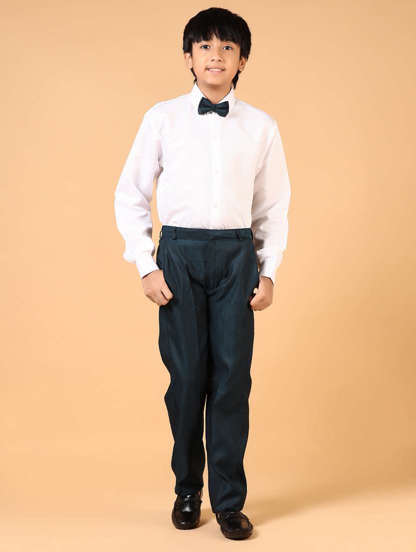 boys solid shirt and trouser with blazer - 21682934 -  Standard Image - 3