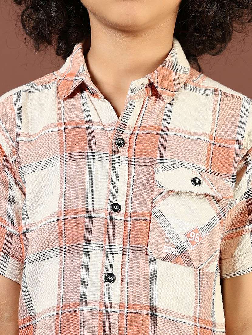 boys checkered collared casual shirt - 21682949 -  Standard Image - 5