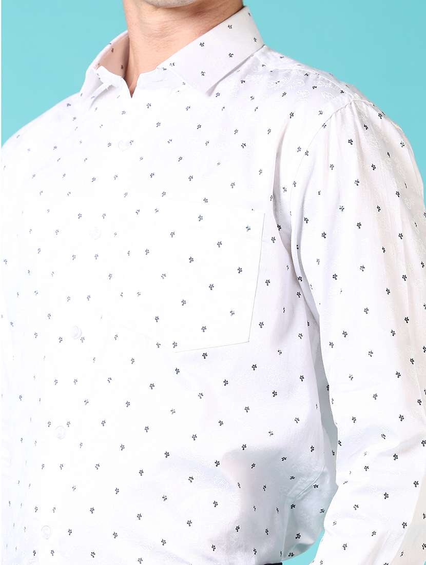 men printed long sleeve formal shirt - 21682989 - Standard Image - 5