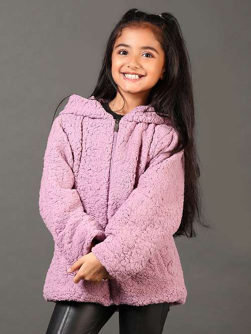 girls solid hooded long sleeves sweatshirt - 21683040 -  Standard Image - 0
