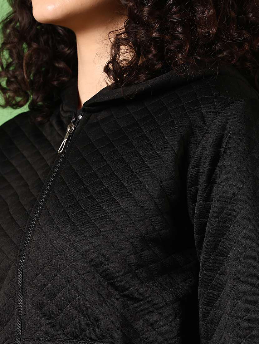 women solid hooded long sleeves sweatshirt - 21683043 - Standard Image - 3