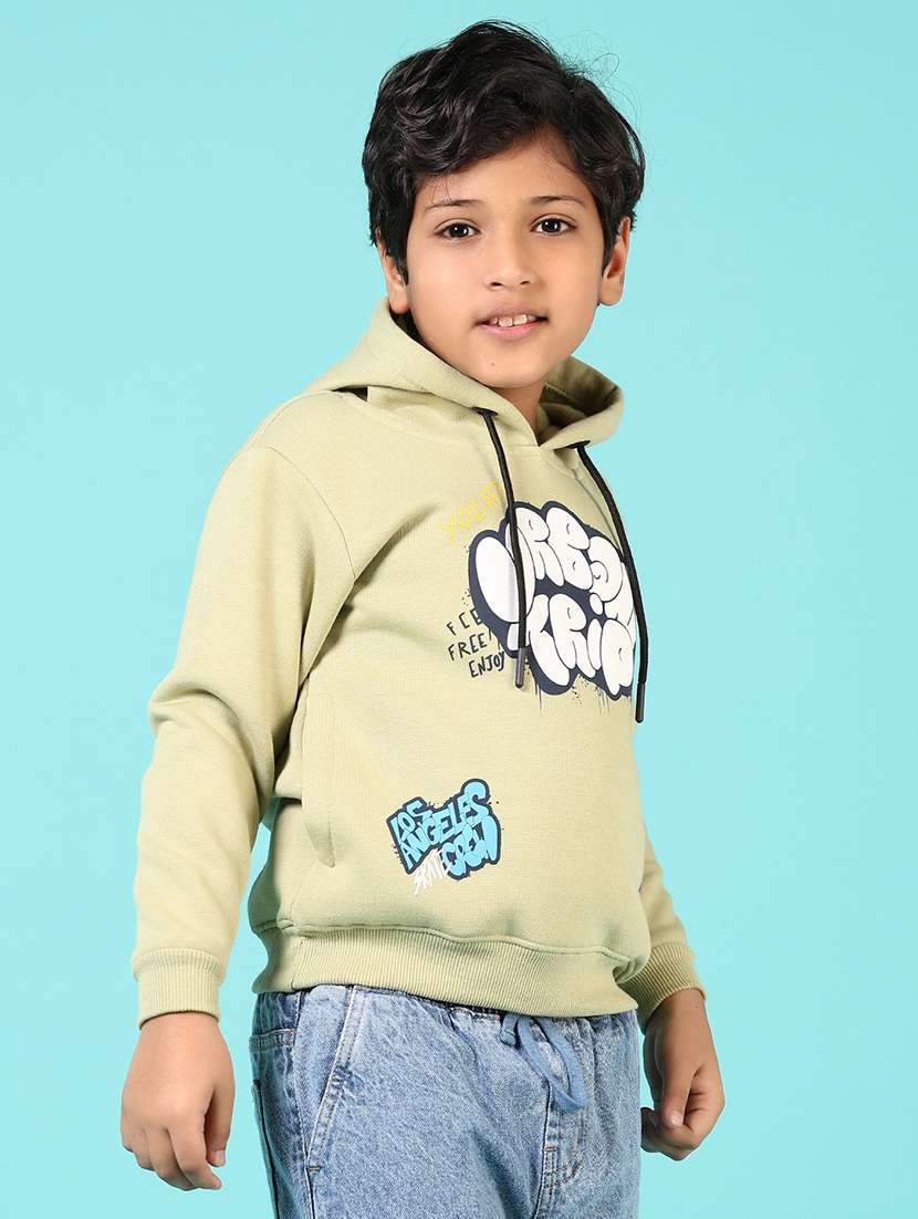boys printed long sleeves hooded sweatshirt - 21683117 - Standard Image - 5