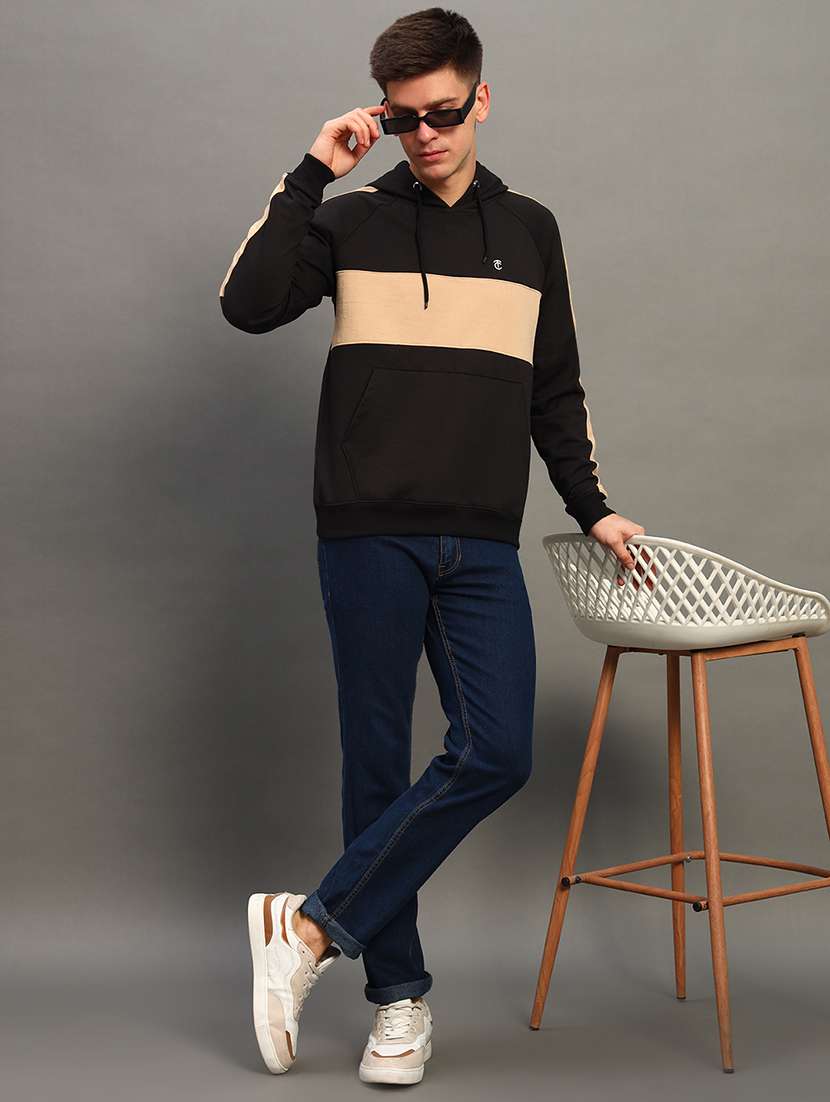 men long sleeves color block sweatshirt - 21683218 - Standard Image - 3