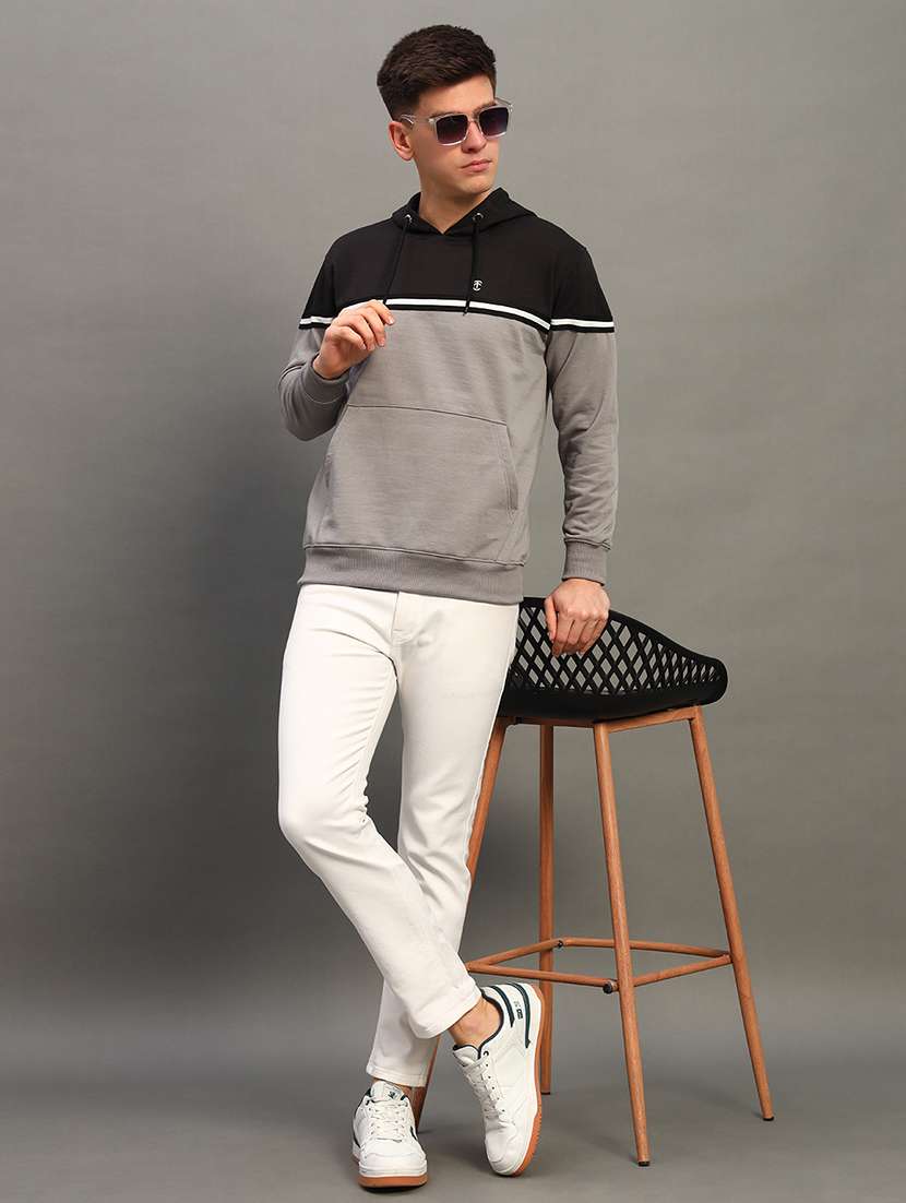 men color block long sleeve sweatshirt - 21683220 - Standard Image - 3