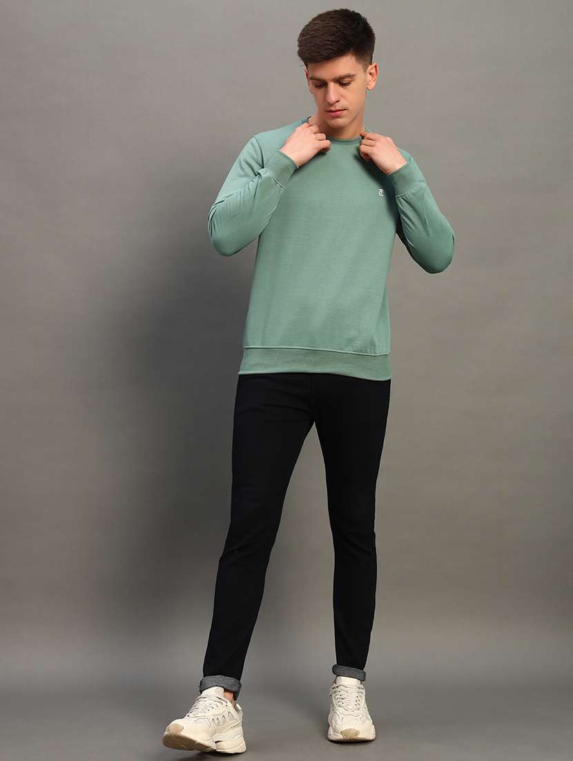 men long sleeves plain sweatshirt - 21683230 -  Standard Image - 3