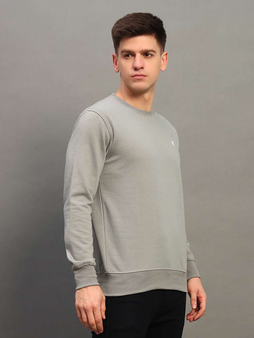 men solid long sleeve sweatshirt