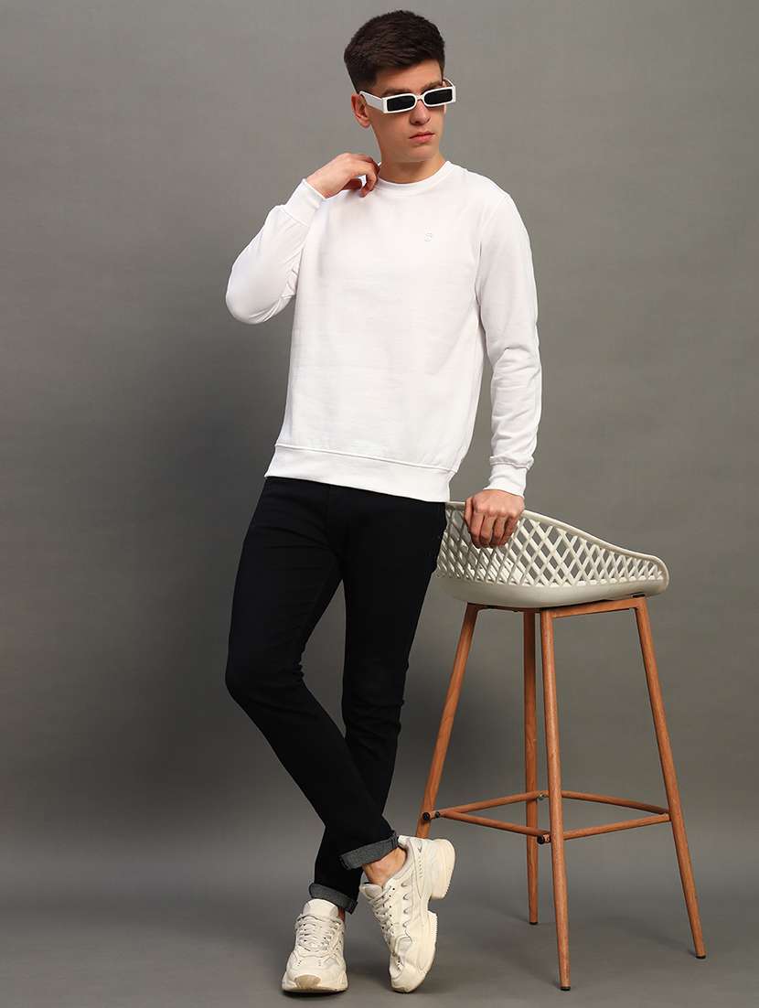 men solid long sleeve sweatshirt - 21683235 - Standard Image - 3