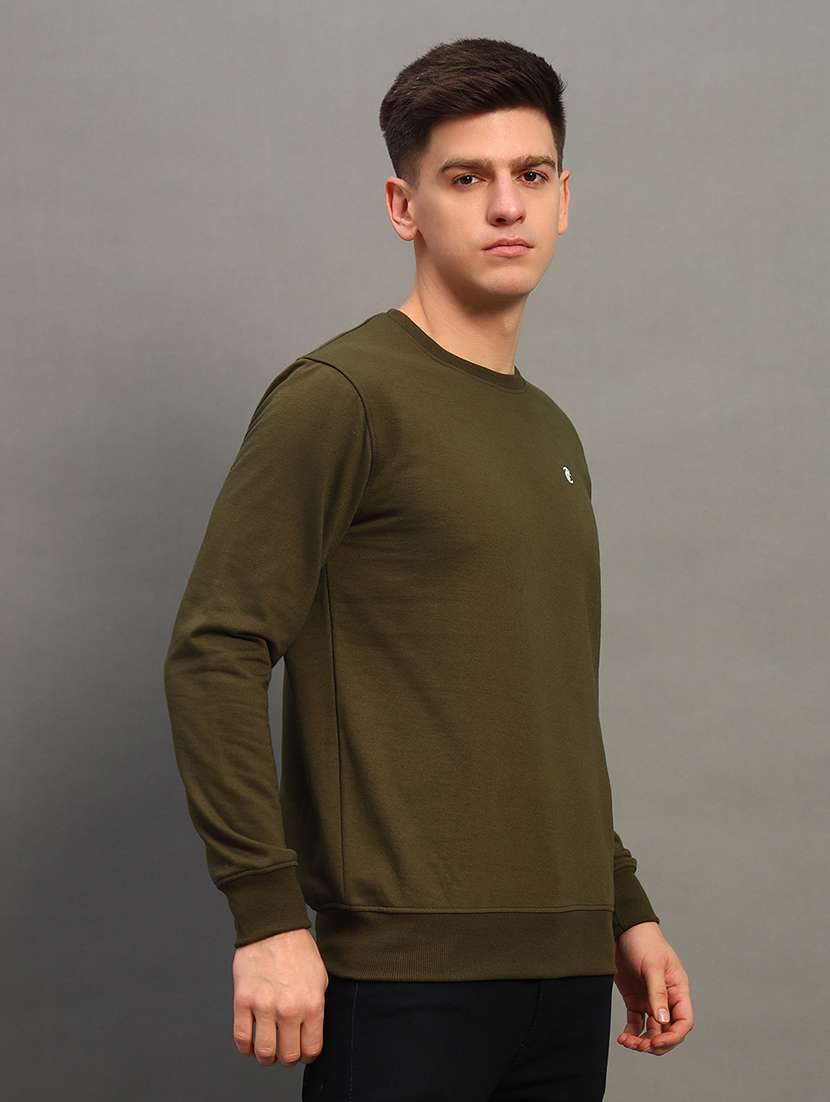 men solid long sleeve sweatshirt