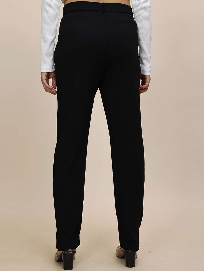 women solid mid rise cigarette pants  - 21683277 -  Standard Image - 3