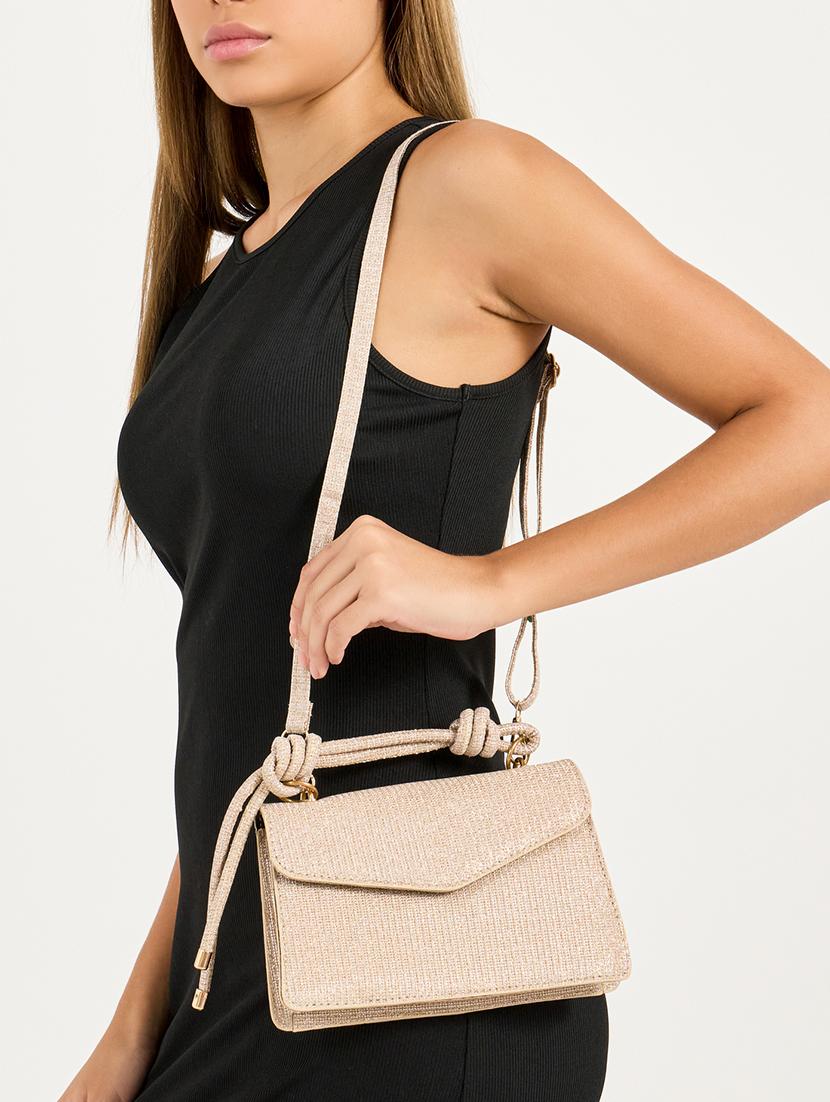 cream textured sling bag - 21683328 - Standard Image - 3