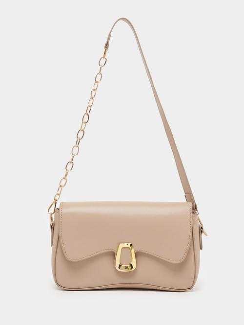 beige pu sling bag - 21683329 -  Standard Image - 0