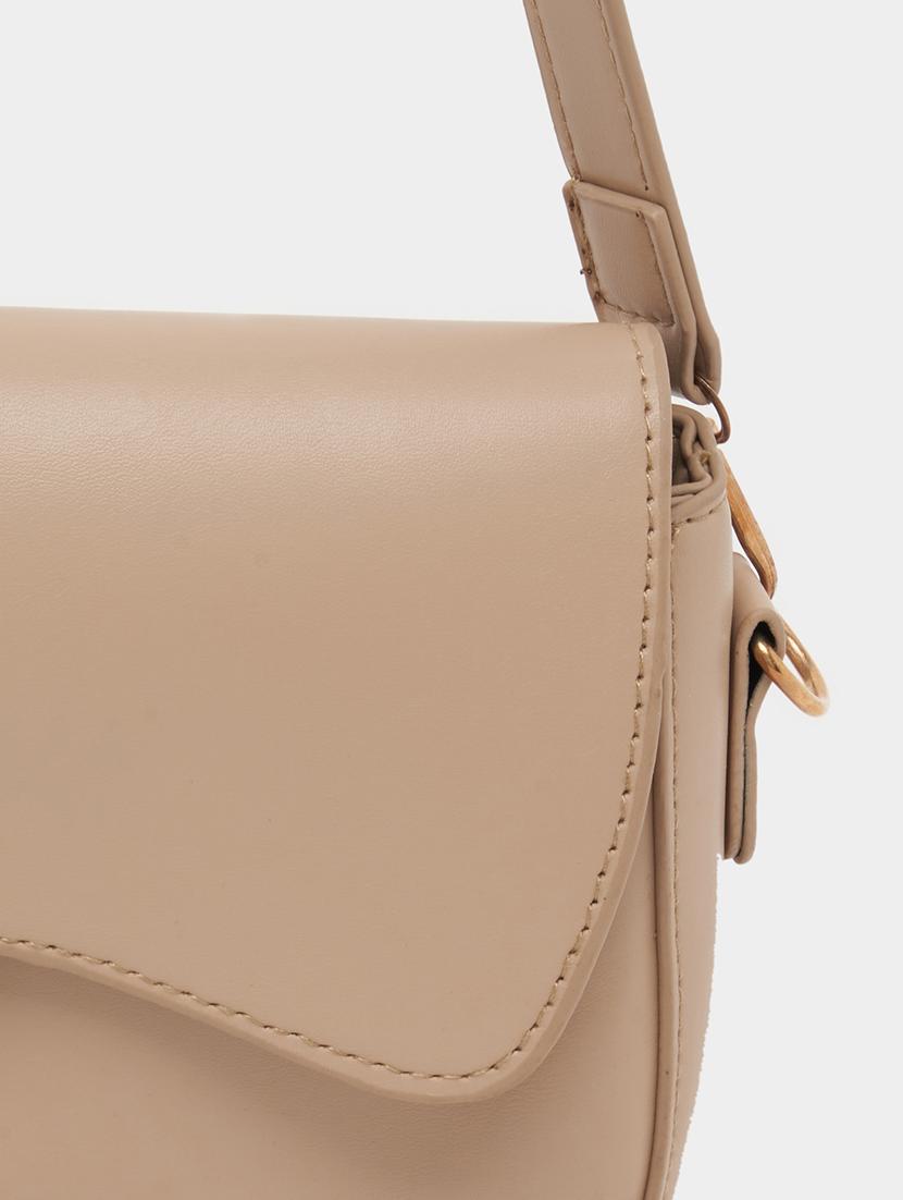 beige pu sling bag - 21683329 - Standard Image - 3