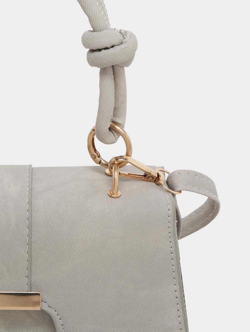 grey pu sling bag - 21683330 - Standard Image - 3