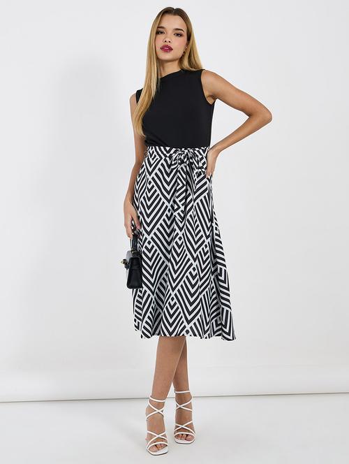 women color blocked sleeveless a-line dress - 21683339 - Standard Image - 0