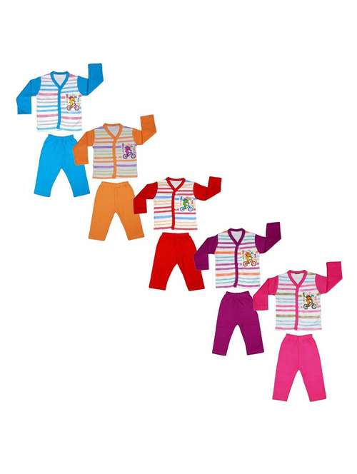 boys pack of 5 printed full length set combo - 21683472 -  Standard Image - 0