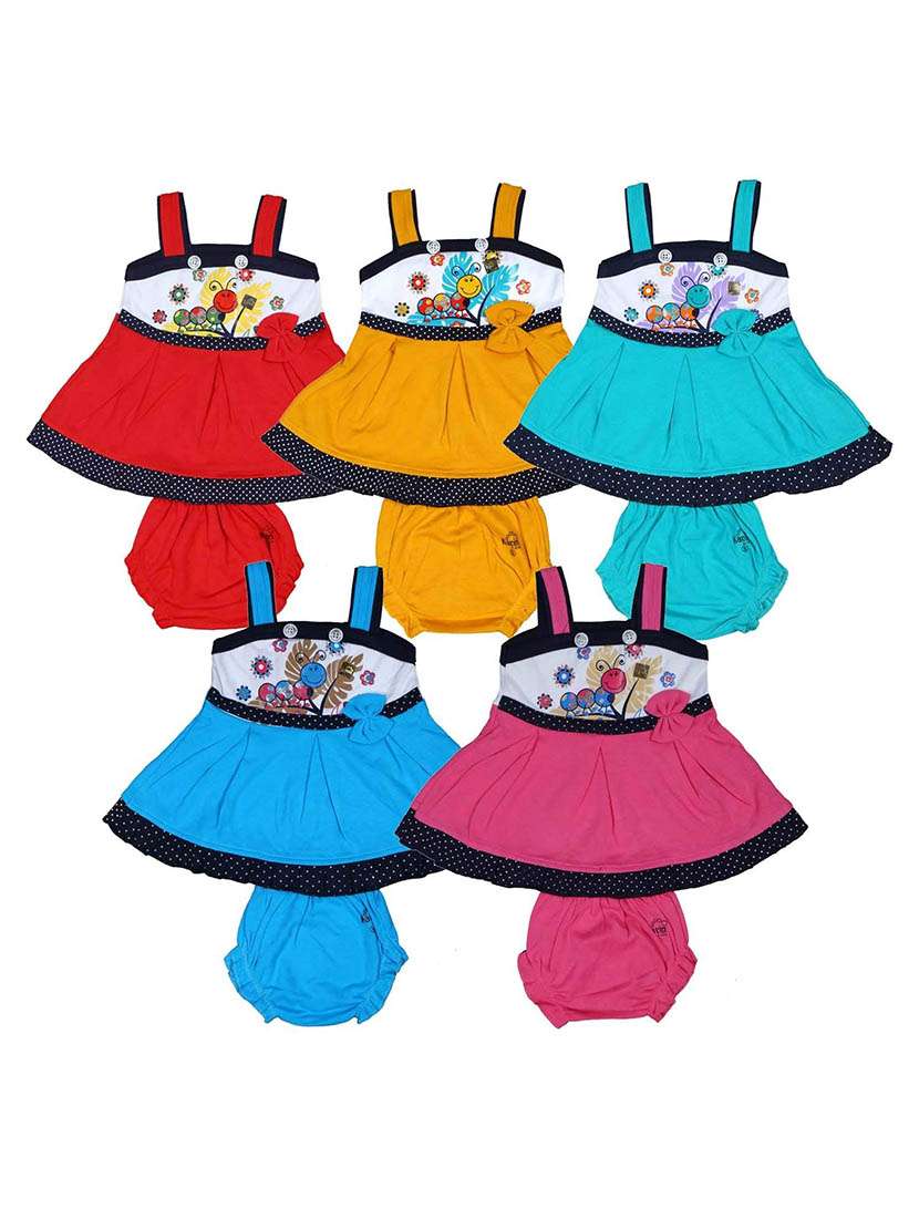 girls printed frock & bloomer combo