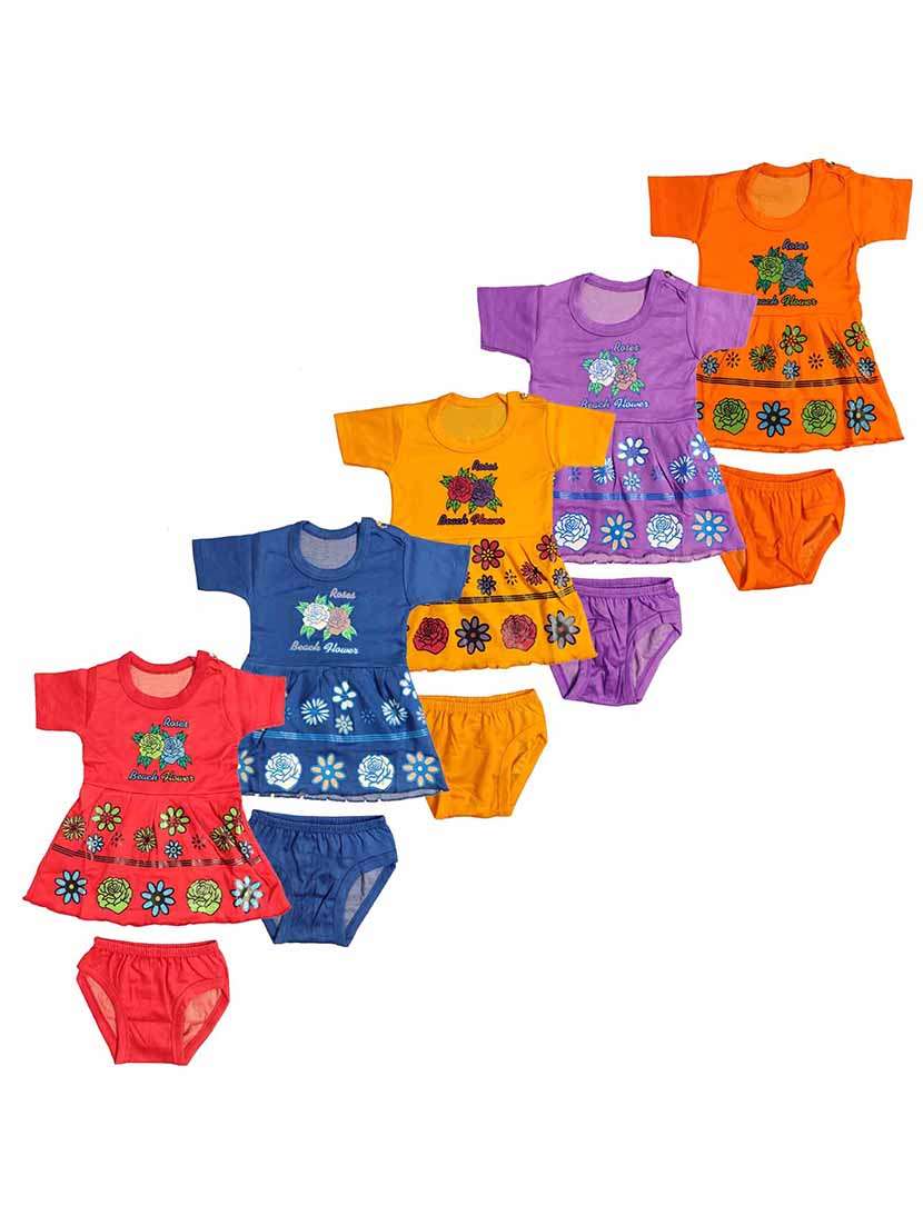 girls printed frock & bloomer combo