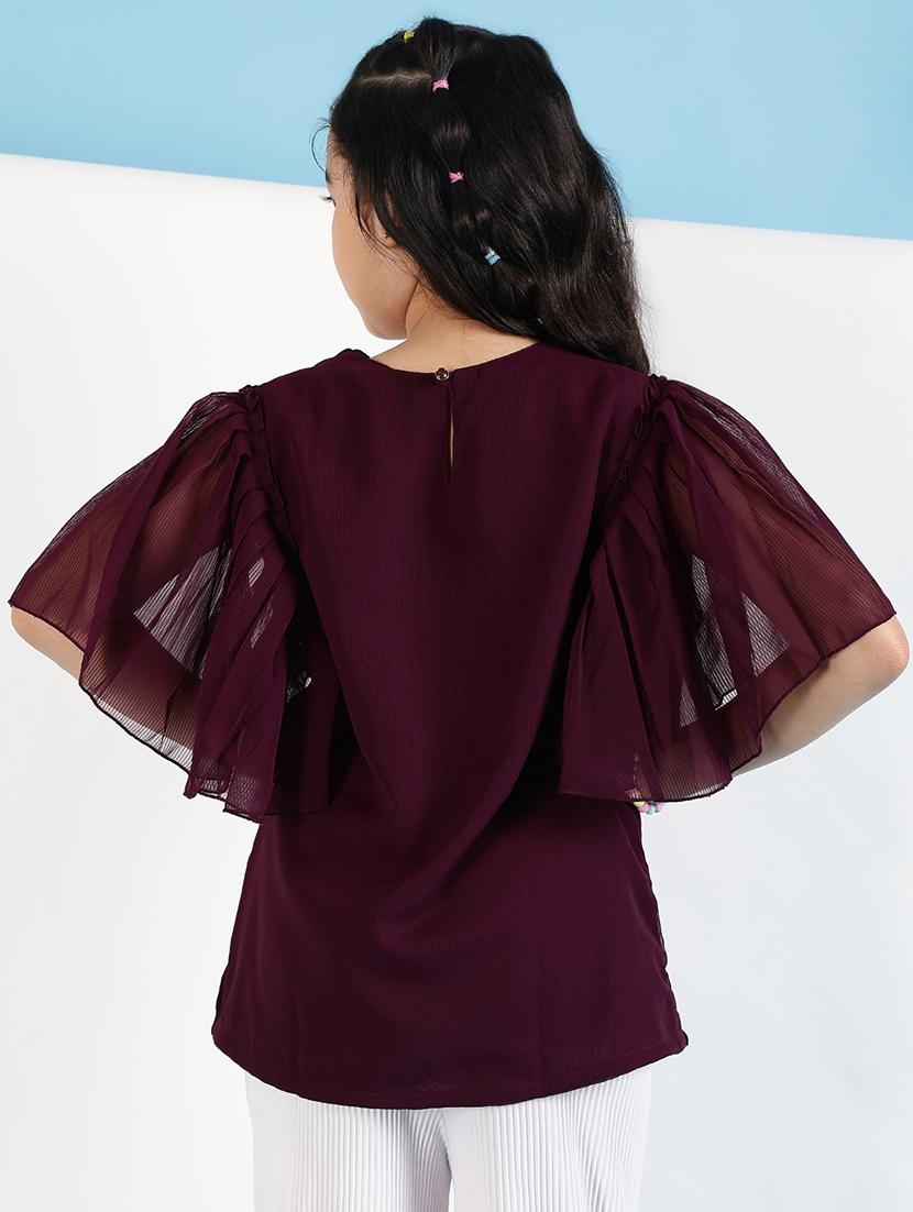 girls v-neck embroidered top - 21683732 - Standard Image - 3