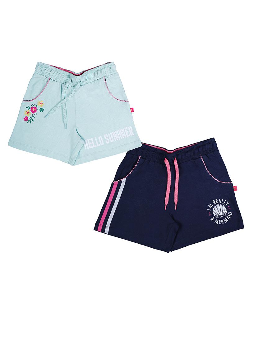 girls mid rise cotton shorts combo - 21683891 - Zoom Image - 0