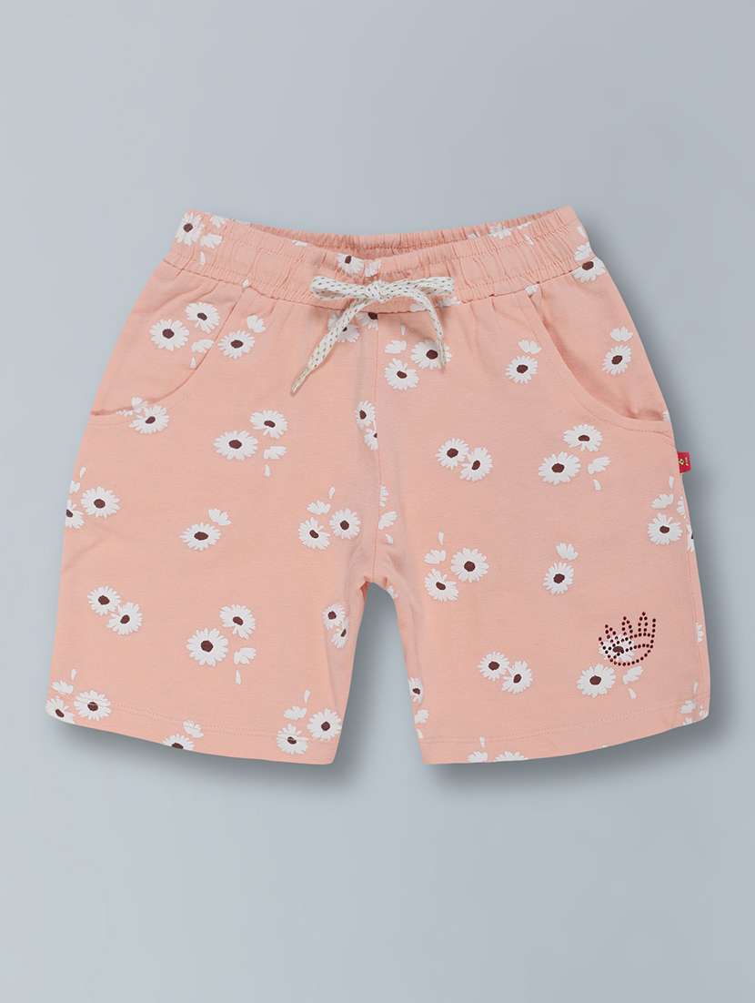 girls mid rise cotton shorts 