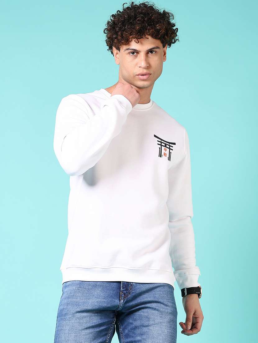 men back print long sleeve sweatshirt