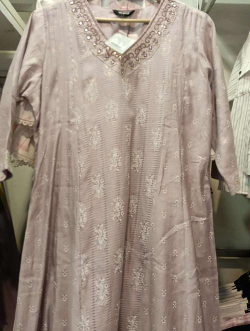 lavender poly silk kurta - 21683923 -  Standard Image - 0