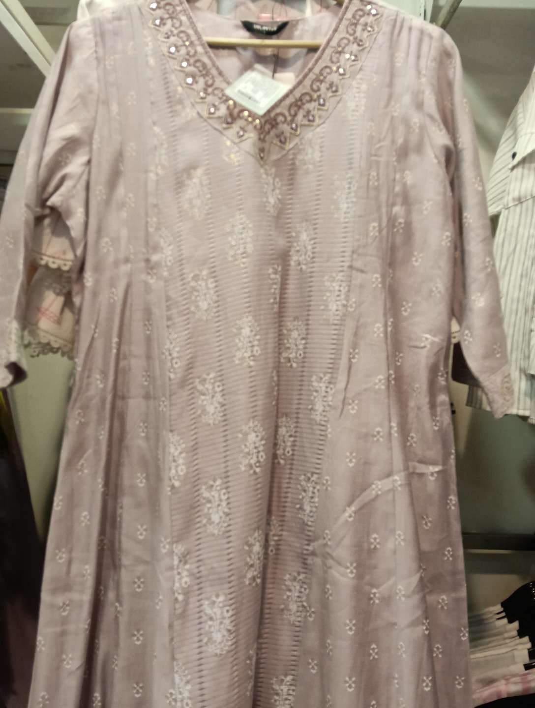 lavender poly silk kurta - 21683923 -  Zoom Image - 0