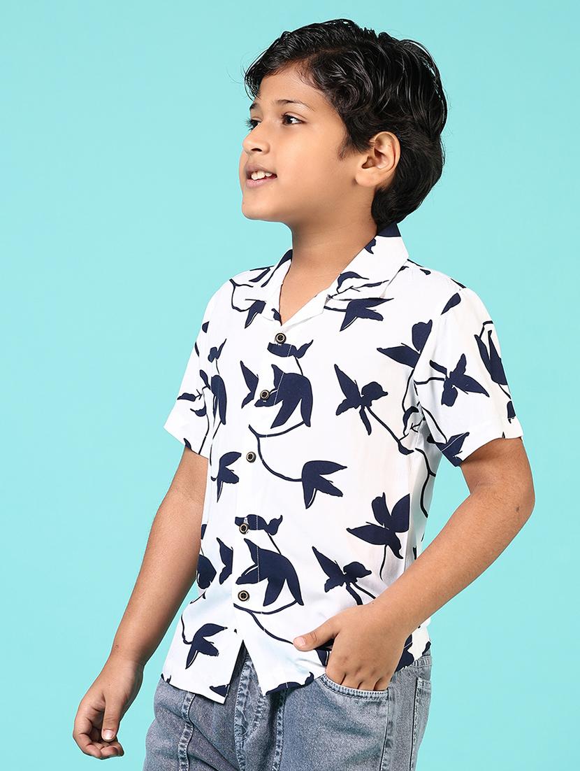 boys printed cuban collared short sleeves shirt - 21683930 - Standard Image - 3