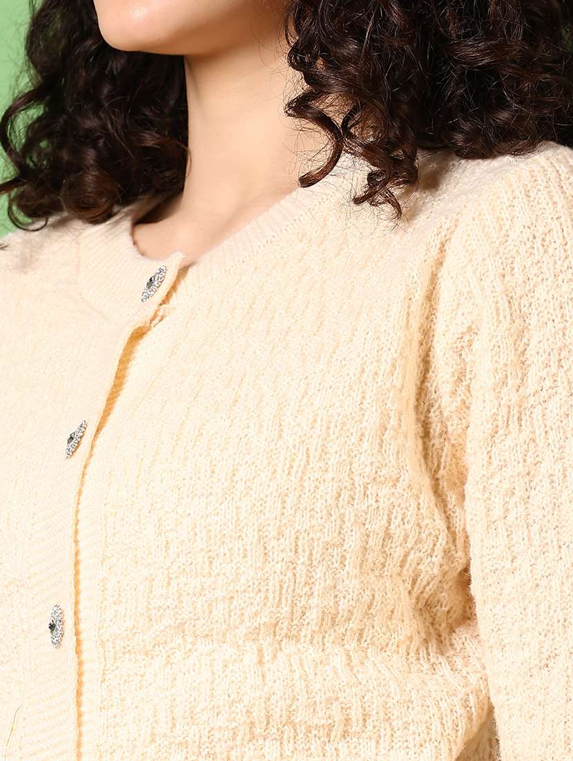 women self designed long sleeve cardigan - 21683964 - Standard Image - 3
