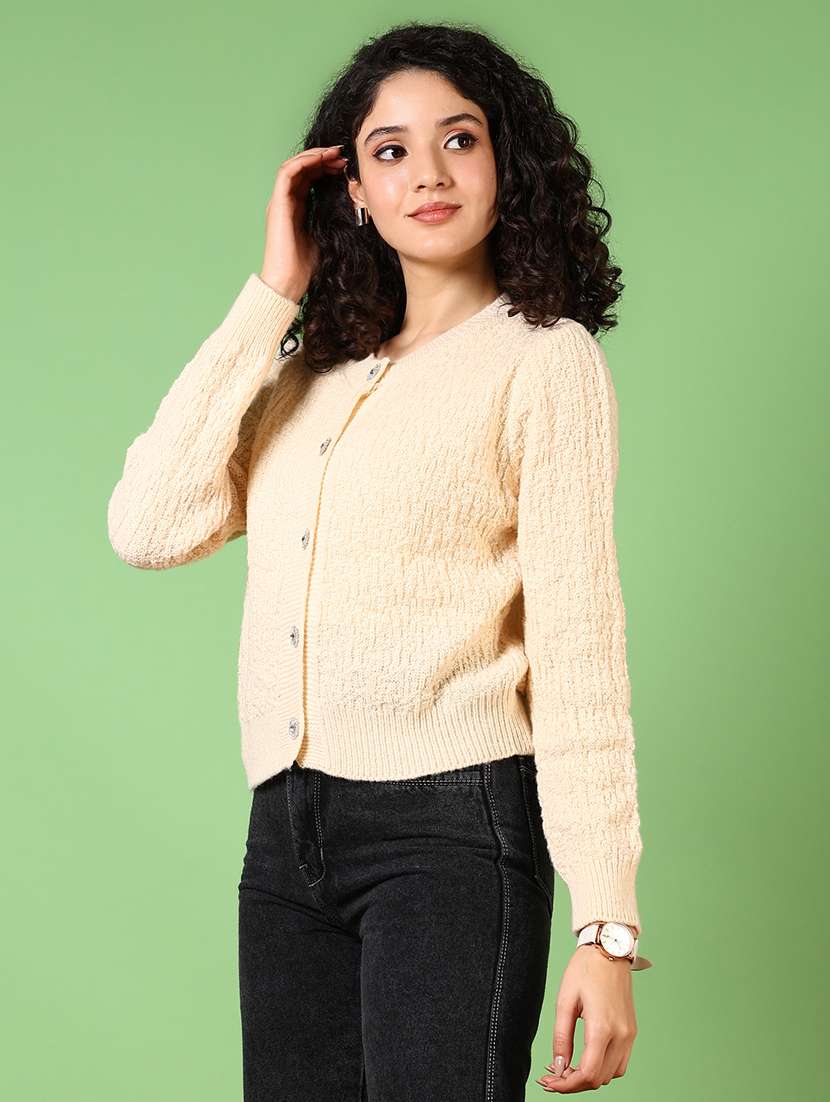 women self designed long sleeve cardigan - 21683964 - Standard Image - 5