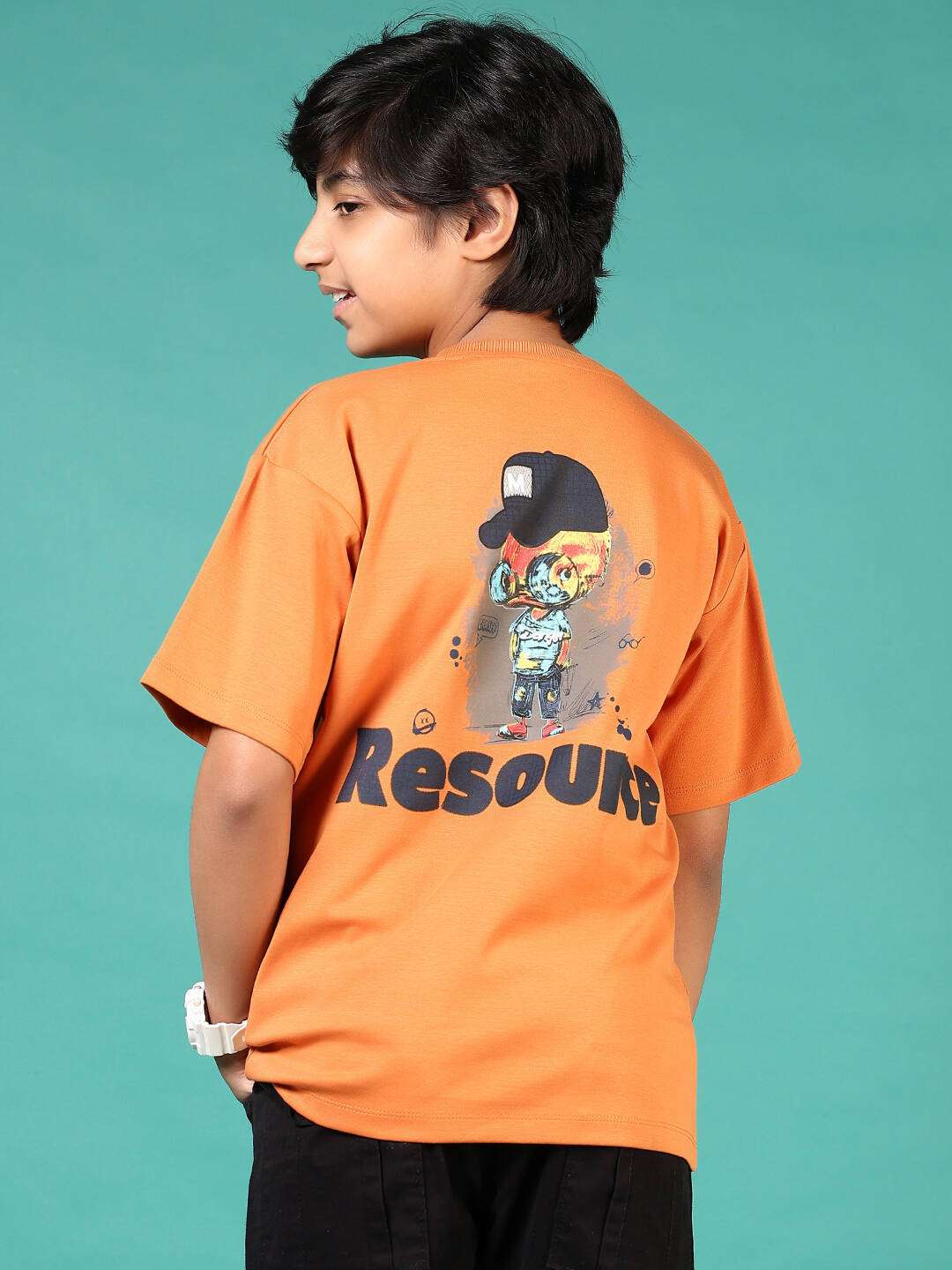 boys front & back print short sleeve t-shirt