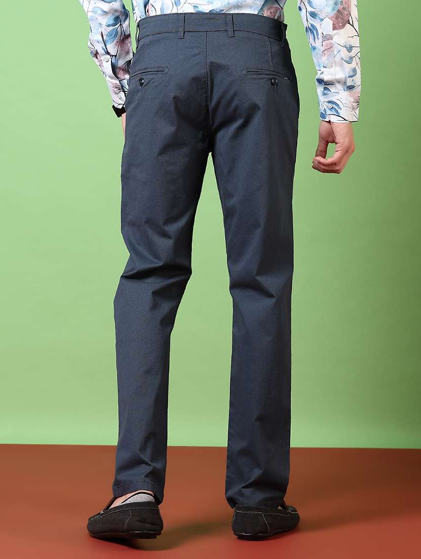 men solid mid rise chinos trouser - 21684068 -  Standard Image - 3