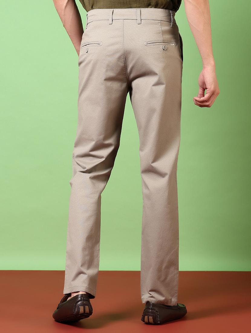 men solid mid rise chinos trouser - 21684069 - Standard Image - 3