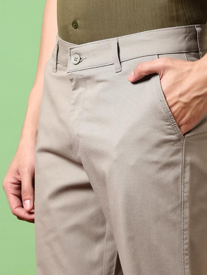 men solid mid rise chinos trouser - 21684069 - Standard Image - 5