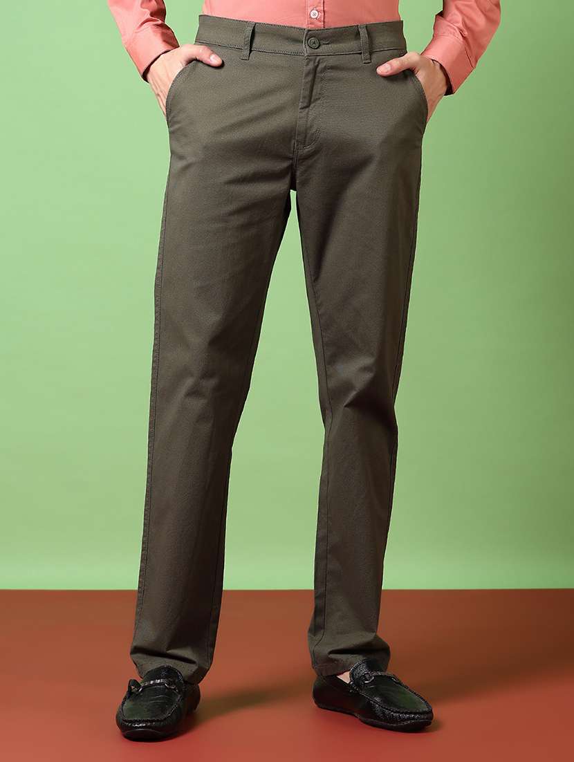 men solid mid rise chinos trouser - 21684070 - Zoom Image - 0