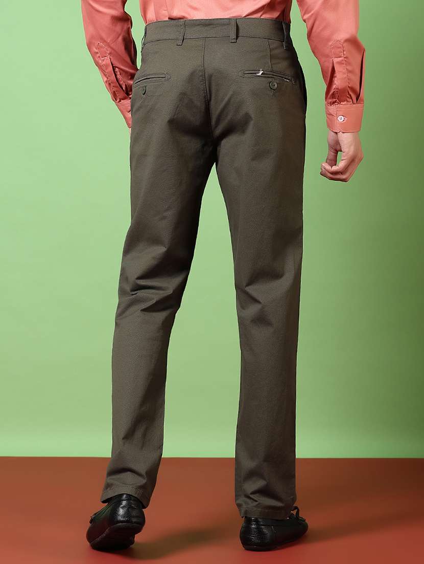 men solid mid rise chinos trouser - 21684070 - Standard Image - 3