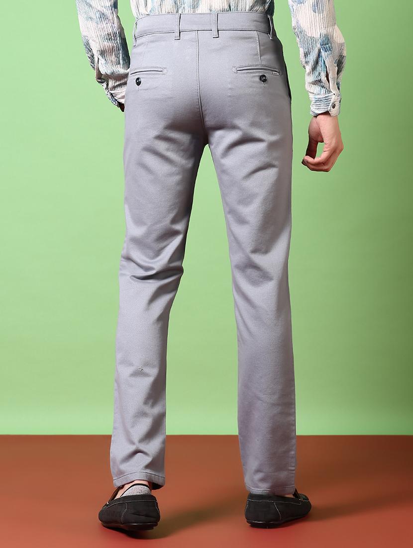 men solid mid rise chinos trouser - 21684071 - Standard Image - 3