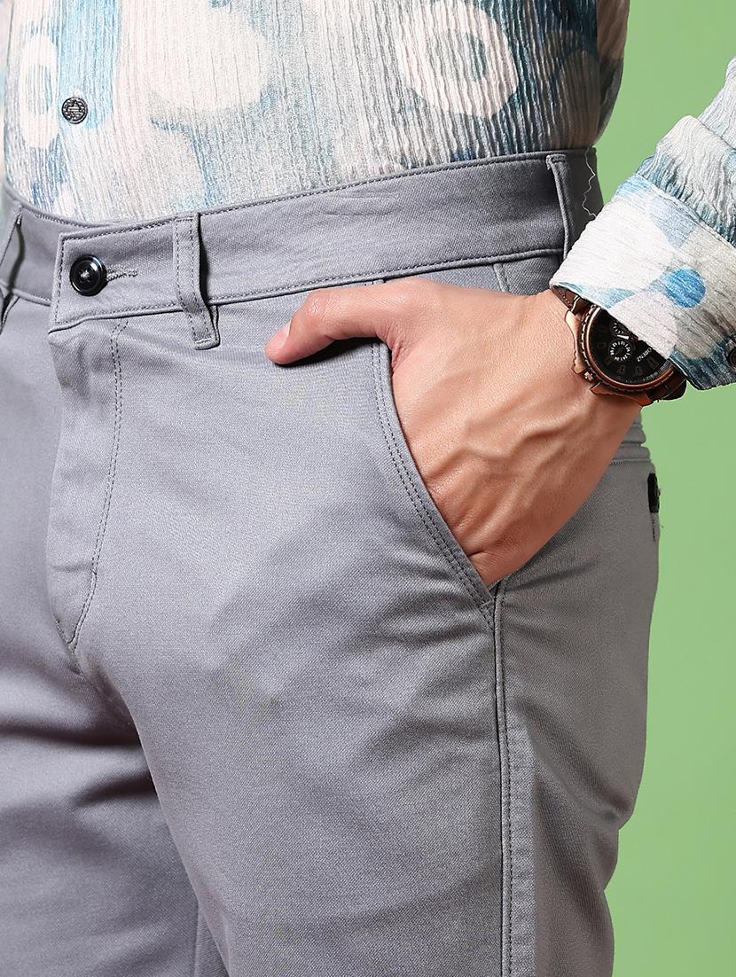 men solid mid rise chinos trouser - 21684071 - Standard Image - 5