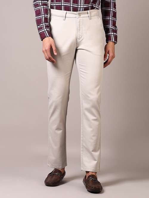 men solid mid rise chinos trouser - 21684082 -  Standard Image - 0