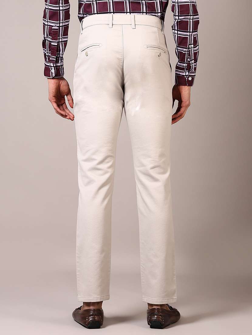 men solid mid rise chinos trouser - 21684082 -  Standard Image - 3