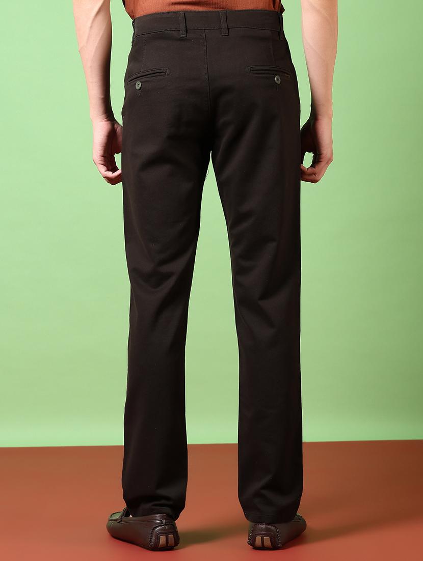 men solid mid rise chinos trouser - 21684085 - Standard Image - 3