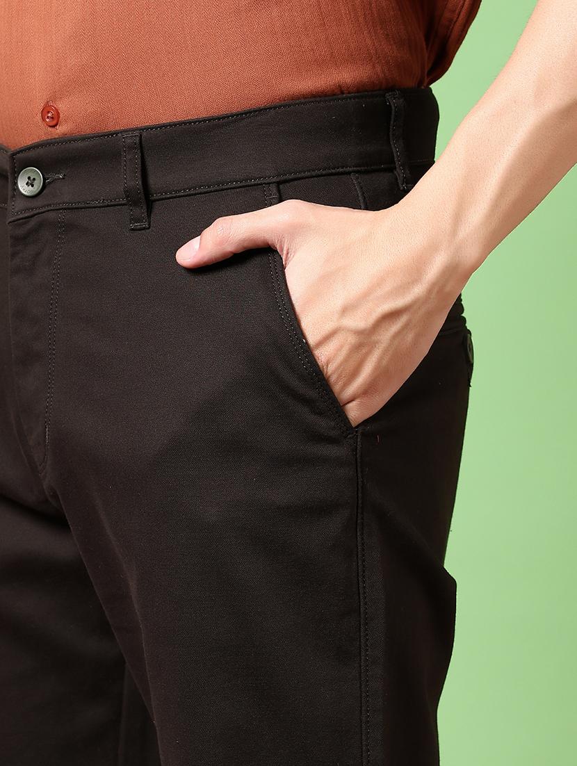 men solid mid rise chinos trouser - 21684085 - Standard Image - 5