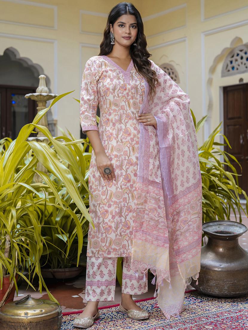 women printed kurta pant set with dupatta - 21684222 -  Zoom Image - 0