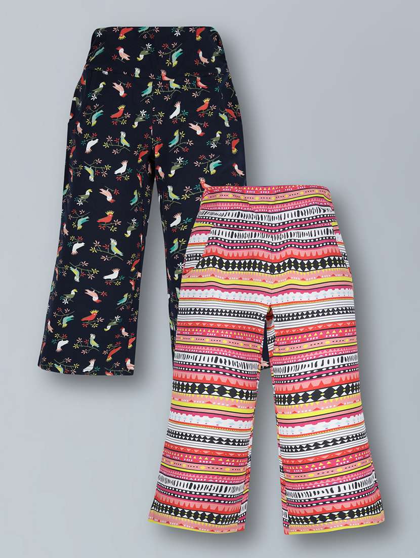 girls  pack of 2 printed palazzo 