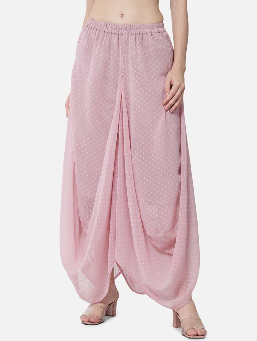 women solid mid rise flared palazzo