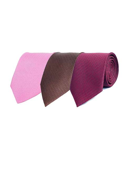 men elegant combo of self-textured ties - 21684933 - Standard Image - 0