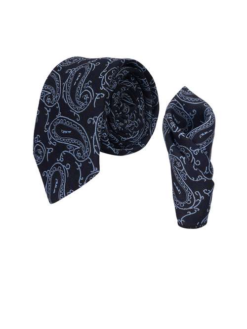 men elegant self-textured tie with pocket - 21684936 - Standard Image - 0
