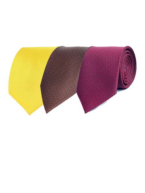 men elegant combo of self-textured ties - 21684952 - Standard Image - 0