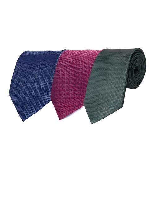 men elegant combo of self-textured ties - 21684953 - Standard Image - 0